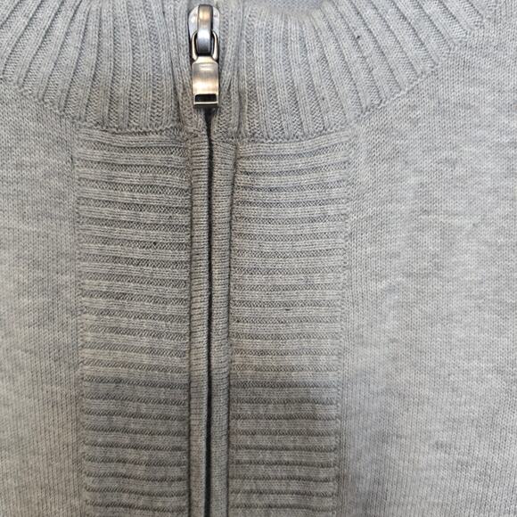 Cutter & Buck 100% Cotton Gray Full Zip Sweater XS – Timeless Knit Style NWT - Picture 3 of 9